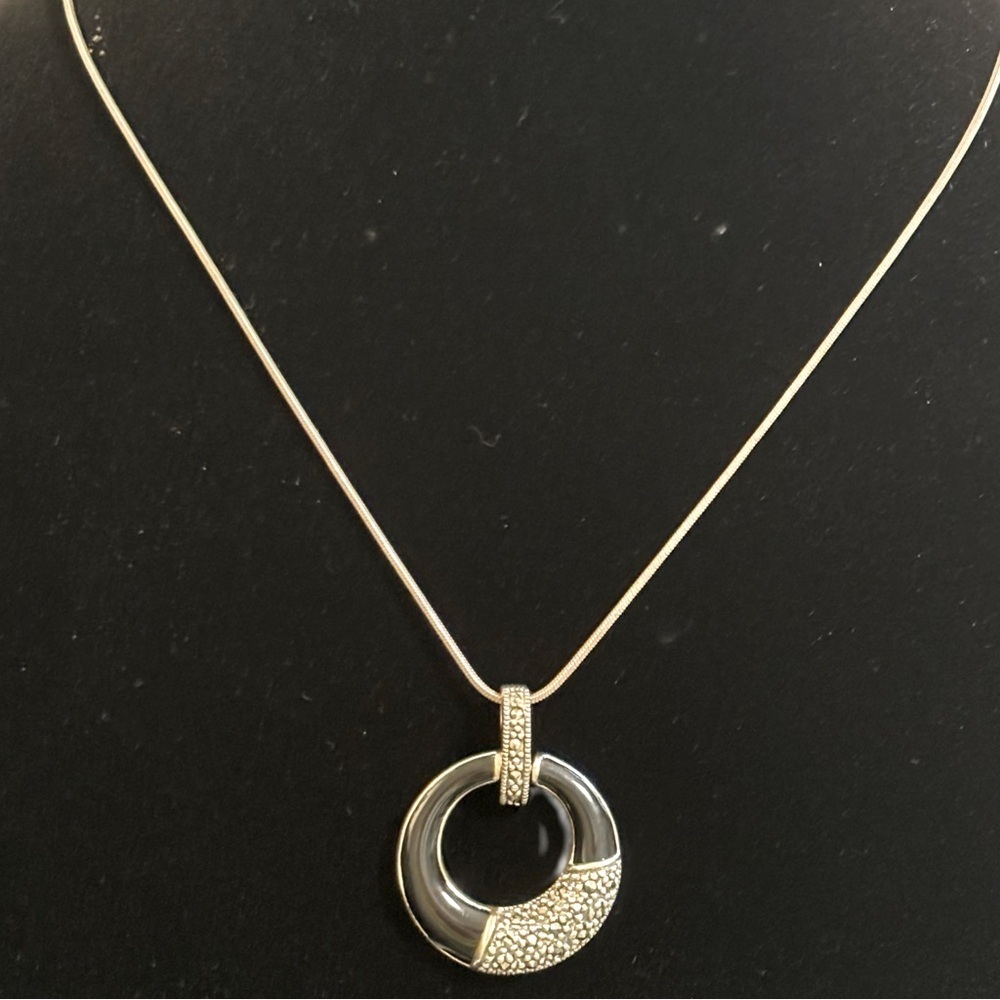 Sterling Silver RCI and marcasite necklace